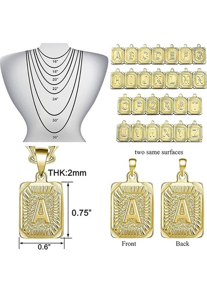 Kadın Erkek Genç Kızlar Için Ilk Altın Kolye En Iyi Arkadaş Moda Trendy Figaro Zincir Kare Harfler Paslanmaz Çelik Kolye Kolye Kişiselleştirilmiş 26 Alfabe 18K (Yurt Dışından)