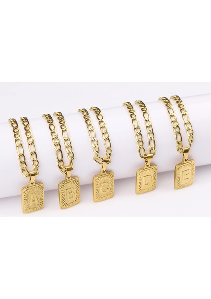 Kadın Erkek Genç Kızlar Için Ilk Altın Kolye En Iyi Arkadaş Moda Trendy Figaro Zincir Kare Harfler Paslanmaz Çelik Kolye Kolye Kişiselleştirilmiş 26 Alfabe 18K (Yurt Dışından) fırsatları