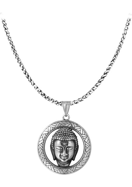 Buda Sakyamuni Ganesha Charm Kolyeler Erkekler Kadınlar Için Budaizm Hediye Erkek Arkadaşlar Için Hediye Kardeş Kuzen Aile Torun Yeğen Büyükbaba Paslanmaz Çelik Amca Noel Doğum Günü (Yurt Dışından)
