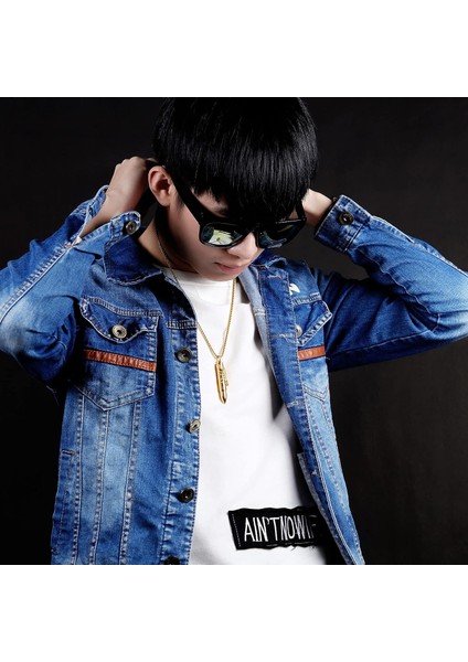 Erkek Kolye Kadın Kolye Uçlu Kolye Paslanmaz Çelik Kolye Çift Kolye Hip Hop Punk Paslanmaz Çelik Retro Akrep Mermi Şekli (Altın) (Yurt Dışından) fiyatları