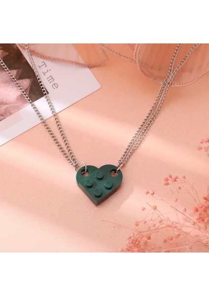 Çiftler Arkadaşlar Besties Için Kalp Şeklinde Tuğla Kolye, Kalp Kolye 2 Parça Tuğla Kolye LEGO ile Uyumlu Kadın Erkek Anıt Takı Için Elements (Yurt Dışından) fırsatları