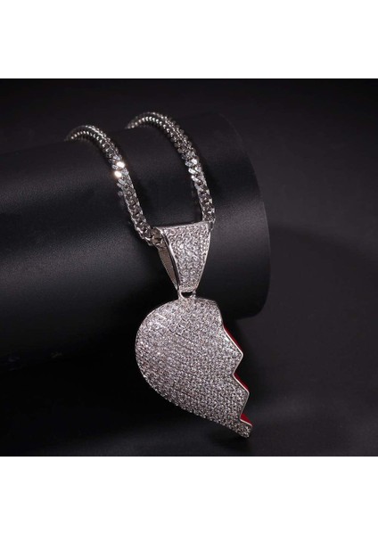 Takı Buzlu Out Iki Buçuk Heartbreak Kombinasyonu Kolye 18 K Altın Kaplama Zincir Bling Cz? Simüle Elmas? Erkekler Kadınlar Için Hip Hop Kolye (Yurt Dışından) modelleri