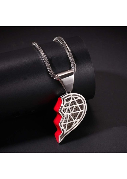 Takı Buzlu Out Iki Buçuk Heartbreak Kombinasyonu Kolye 18 K Altın Kaplama Zincir Bling Cz? Simüle Elmas? Erkekler Kadınlar Için Hip Hop Kolye (Yurt Dışından) fırsatları
