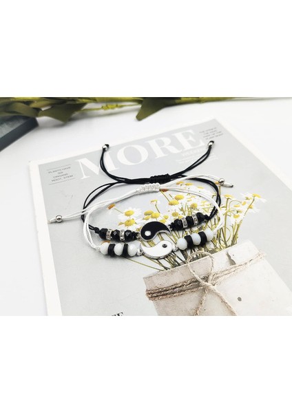 Adet Yin Yang Eşleşen Ejderha Bilezik Kolye Kadın Erkek Için Set, Yin Yang Çift Bilezik Kolye Kolye Erkek Arkadaşı Kız Arkadaşı Bff Best Friend Hediye (Yurt Dışından) modelleri