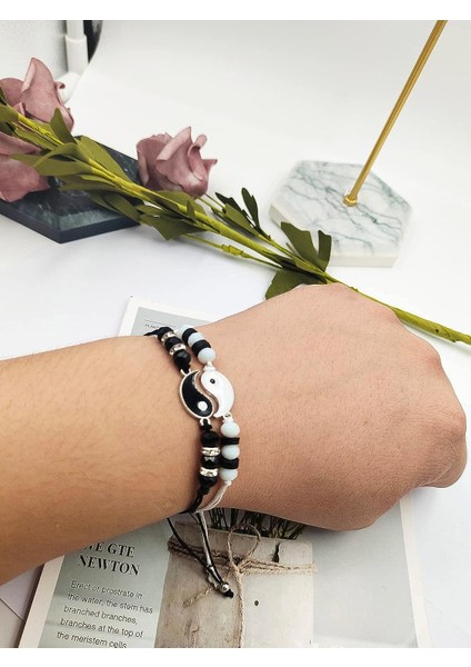 Adet Yin Yang Eşleşen Ejderha Bilezik Kolye Kadın Erkek Için Set, Yin Yang Çift Bilezik Kolye Kolye Erkek Arkadaşı Kız Arkadaşı Bff Best Friend Hediye (Yurt Dışından) fırsatları