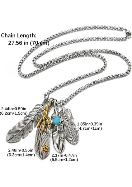 Vintage Gümüş Renk Tüy Kartal Pençesi Kolye Kolye Erkek Kadın Için Paslanmaz Çelik El Yapımı Çift Kolye Eğilim Parti Hediyeler Yaprak Plaj Takı (Yurt Dışından) fiyatları