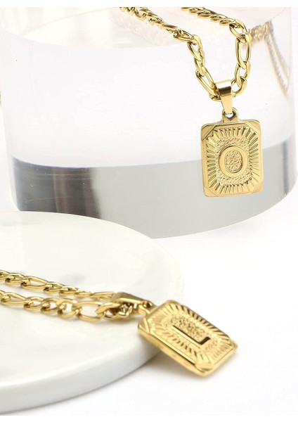 Kadın Erkek Genç Kızlar Için Ilk Altın Kolye En Iyi Arkadaş Moda Trendy Figaro Zincir Kare Harfler Paslanmaz Çelik Kolye Kolye Kişiselleştirilmiş 26 Alfabe 18K (Yurt Dışından) modelleri