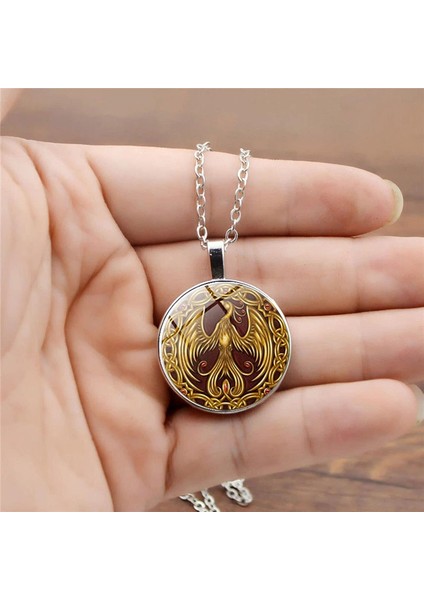 Kolye Bayan Kolye Erkek Kolye Paslanmaz Çelik Kolye Çift Punk Kız Kolye Yuvarlak Kolye Yenilikçi Kolye Altın Anka Tarzı Gümüş (Yurt Dışından) fiyatları