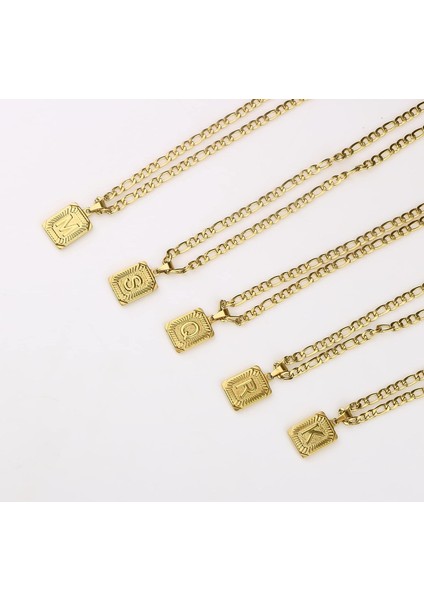 Kadın Erkek Genç Kızlar Için Ilk Altın Kolye En Iyi Arkadaş Moda Trendy Figaro Zincir Kare Harfler Paslanmaz Çelik Kolye Kolye Kişiselleştirilmiş 26 Alfabe 18K (Yurt Dışından) modelleri