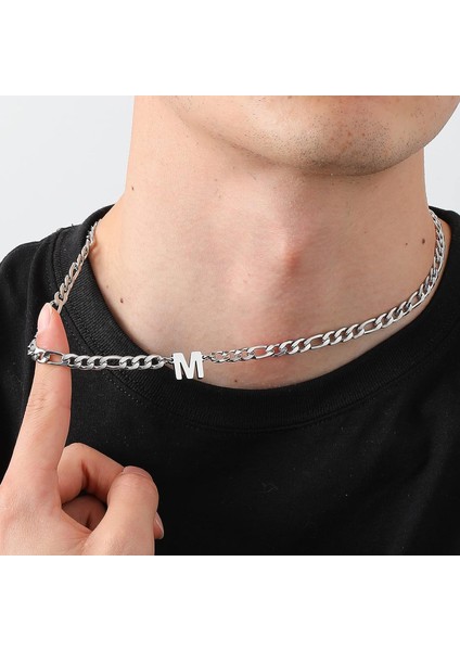 Ilk Az Figaro Zincir Kolye Erkekler Için Erkek Kadın Mektup Kolye Paslanmaz Çelik 6.5mm 18 + 2 Inç Takı Hediye Erkek Arkadaşı Koca Oğul (Yurt Dışından) indirimleri