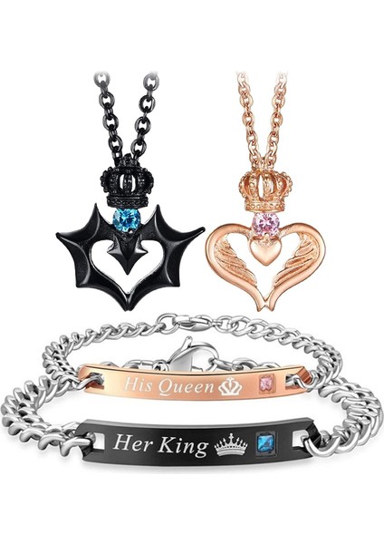 ve Onun Kolye Paslanmaz Çelik Eşleşen Kalp Kolye Düğün Cz Için Seni Seviyorum (Yurt Dışından)