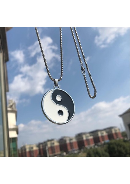 Yin Yang Kolye Kolyeler Kadın Erkek, Paslanmaz Çelik Yinyang Bff Çiftler Kolye Erkekler Kişiselleştirilmiş Tai Chi Kolye Hip Hop Kolyeler Sevgililer Günü Için Hediyeler Doğum Günü (Yurt Dışından) fırsatları