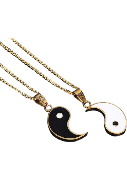 Adet Yin Yang Eşleşen Çiftler Bulmaca Kolye Kolye Paslanmaz Çelik Güneş ve Ay Onun ve Onun Sevgilisi Için En Iyi Arkadaşlar Dostluk Takı (Yurt Dışından)