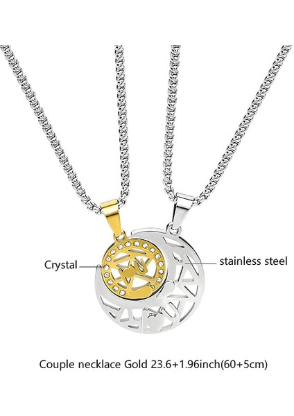 Çiftler Için Ay ve Güneş Kolyesi Kız Kardeş Seti Eşleşen Gümüş Siyah Altın Zarif Dostluk Kolyesi 2 Için Ay ve Güneş Kolye Paslanmaz Çelik Takı En Iyi Arkadaşlar Için (Yurt Dışından) fırsatları