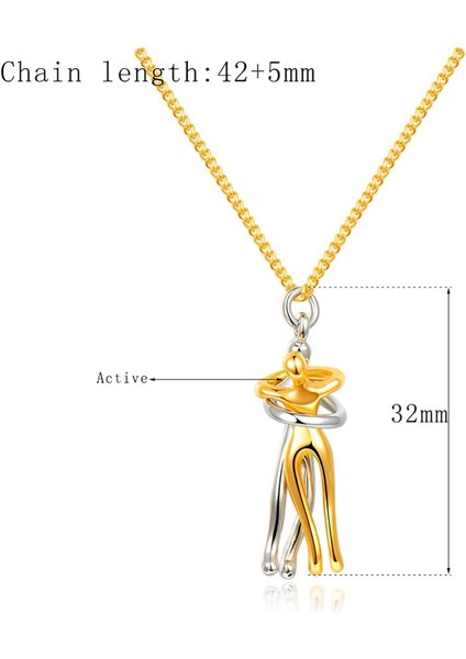 Çift Kucaklama Kolyesi 925 Ayar Gümüş Kişilik Aşıklar Çift Snuggle Hug Kolye Sevgi Sarılma Kolye Yaratıcı Aşk Erkek ve Kadın Kolye Sevgililer Günü Çiftler Noel Hediyesi (Yurt Dışından) indirimleri