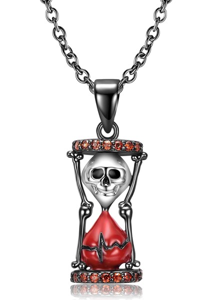 Erkekler Kadınlar Için Kafatası Kolye 925 Ayar Gümüş Siyah Altın Kafatası Gotik Punk Kolye Takı Için Unisex Çift Doğum Günü Yılbaşı Hediyeleri (Yurt Dışından)