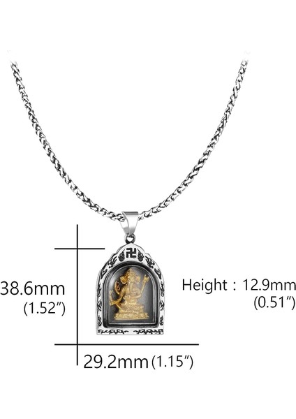 Buda Sakyamuni Ganesha Charm Kolyeler Erkekler Kadınlar Için Budaizm Hediye Erkek Arkadaşlar Için Hediye Kardeş Kuzen Aile Torun Yeğen Büyükbaba Paslanmaz Çelik Amca Noel Doğum Günü (Yurt Dışından)