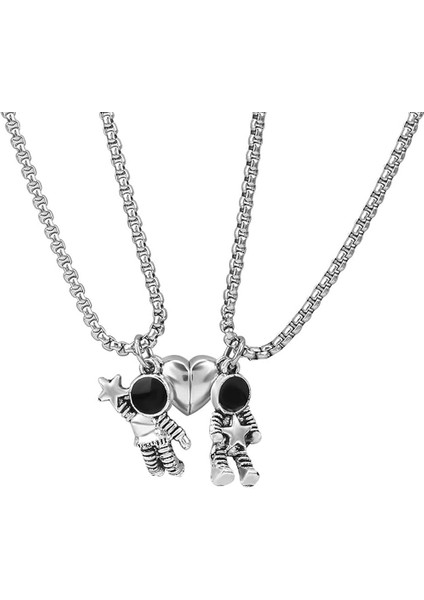 Adet Paslanmaz Çelik Çiftler Kolye Astronomi Uzay Adamı Eşleşen Çift Kolye VALENTINEU2019S Günü Hediyesi Onun Veya En Iyi Arkadaşlar Takı (Yurt Dışından)