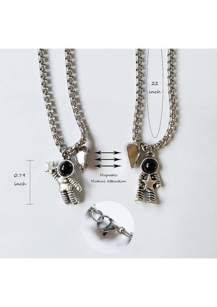 Adet Paslanmaz Çelik Çiftler Kolye Astronomi Uzay Adamı Eşleşen Çift Kolye VALENTINEU2019S Günü Hediyesi Onun Veya En Iyi Arkadaşlar Takı (Yurt Dışından) fiyatları