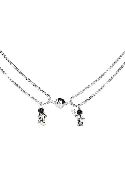 2 Adet Karşılıklı Cazibe Çiftler Özel Eşleşen Kolye Uzay Adamı Kolye Söz Astronot Arkadaşlar Hediye Takı O'nun ve Onun Için (Yurt Dışından)