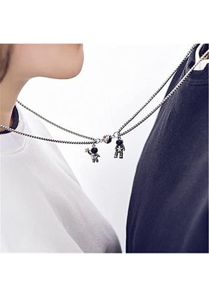 2 Adet Karşılıklı Cazibe Çiftler Özel Eşleşen Kolye Uzay Adamı Kolye Söz Astronot Arkadaşlar Hediye Takı O'nun ve Onun Için (Yurt Dışından) fiyatları