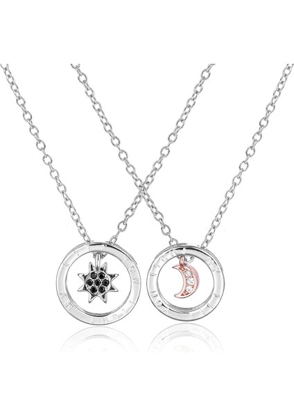 Bff Kolye 2-Güneş ve Ay Kolye Kolye Best Friends Kolye Dostluk Kolye Çiftler Eşleşen Kolyeler Takı Hediyeler (Yurt Dışından)