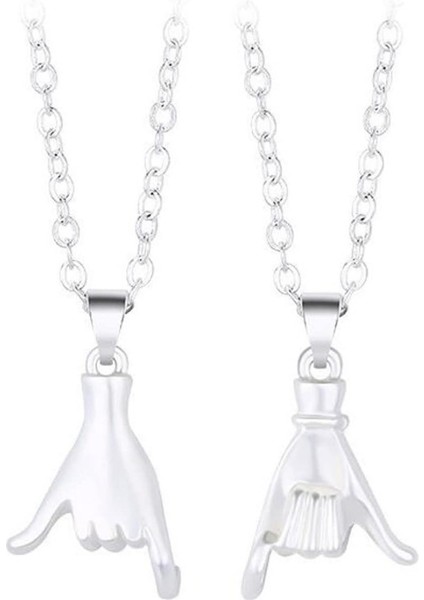 Adet Pinky Promise Eşleşen Çift Kolye Pinky Eller Best Friend Kolye Seti Bff Kolye Kadın Erkek Kız Erkek (Yurt Dışından)