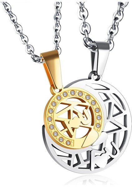 Onun ve Onun Için Çiftler Kolye, Seni Seviyorum Çiftler Için Eşleşen Kolye, Kız Arkadaşı Doğum Günü Sevgililer Mezuniyet Hediyeleri Için Güneş Ay Kolye (Yurt Dışından)