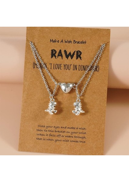 Karşılıklı Cazibe Aşk Kalp Kolye Dostluk Dinozor Kolye Çiftler Için Eşleşen Kolye Best Friends Dostluk Takı Pinky Promise Uzun Mesafe Takı (Yurt Dışından)