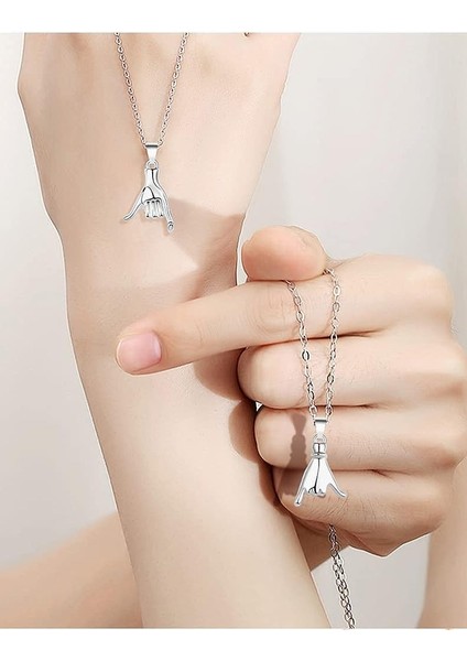 Çiftler Için Eşleşen Kolyeler, Pinky Promise Eşleşen Çift Kolyeler, Kendisi ve O Için Çift Kalp Kolye Kolye, Sevgililer Günü Hediyeleri En Iyi Arkadaşlar Bff Dostluk Takıları (Yurt Dışından)