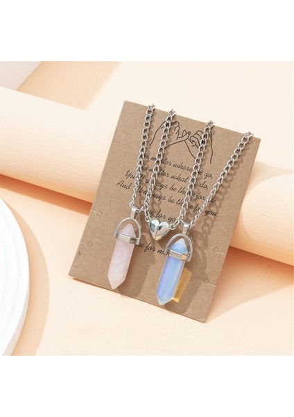 Adet Kristal Karşılıklı Cazibe Çift Eşleşen Altıgen Kolye Kolye Aşk Kalp Doğal Taş Çakra Kolye Kadın Erkek Erkek Kız Genç Şifa Meditasyon Takı Doğum Günü Hediyesi (Yurt Dışından) fiyatları