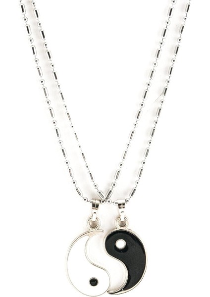 Yin Yang Kolye ile 18 Inç Paslanmaz Çelik Zincir Kolye Çift Set (Yurt Dışından)