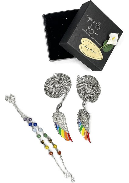 1 Çift Paslanmaz Çelik Melek Kanatları Gökkuşağı Kolye ve Bileklik Seti - Lgbtq Çiftler, Gay Pride Stuff ve Eşsiz Takıları Seven Herkes Için Hediye (Yurt Dışından) fiyatları