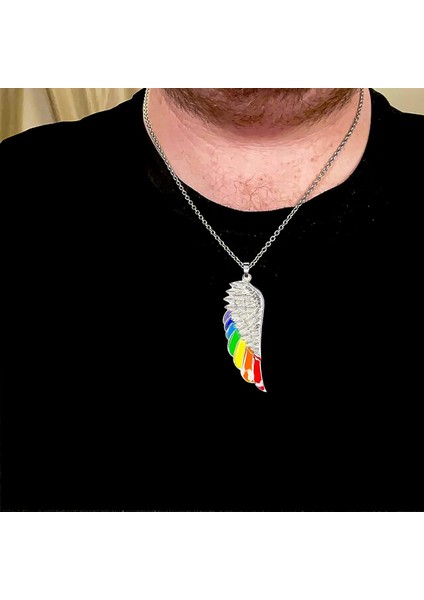 1 Çift Paslanmaz Çelik Melek Kanatları Gökkuşağı Kolye ve Bileklik Seti - Lgbtq Çiftler, Gay Pride Stuff ve Eşsiz Takıları Seven Herkes Için Hediye (Yurt Dışından) fırsatları