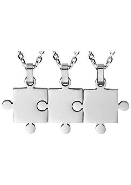 Puzzle Kolye Dostluk - Kadın Erkek Paslanmaz Çelik Kolye Gümüş Ton Takı (Yurt Dışından)