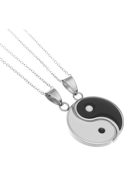 Atmneris Yin Yang Kolye Bulmaca Çiftler Kolye Taichi Eşleşen Kolyeler Kadınlar Için/erkekler Çiftler Best Friend Kolyeler, Simli (Yurt Dışından)