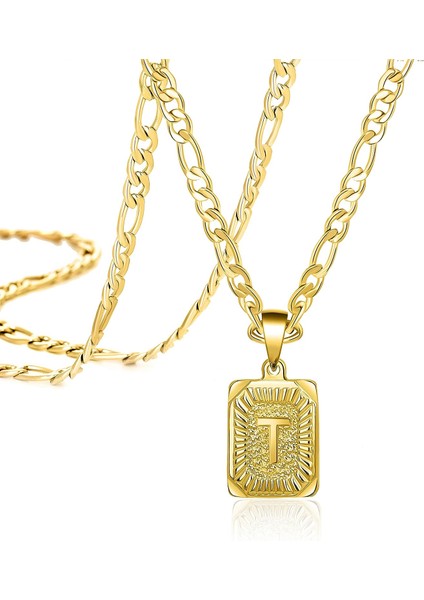 Kadın Erkek Genç Kızlar Için Ilk Altın Kolye En Iyi Arkadaş Moda Trendy Figaro Zincir Kare Harfler Paslanmaz Çelik Kolye Kolye Kişiselleştirilmiş 26 Alfabe 18K (Yurt Dışından)