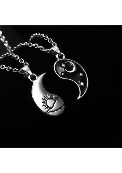 Güneş ve Ay Çiftler Için Eşleşen Kolyeler Best Friend Yin Yang Kolye Kadın Erkek Doğum Günü Yılbaşı Hediyeleri Erkek Arkadaşı Kız Arkadaşı Için (Yurt Dışından) modelleri