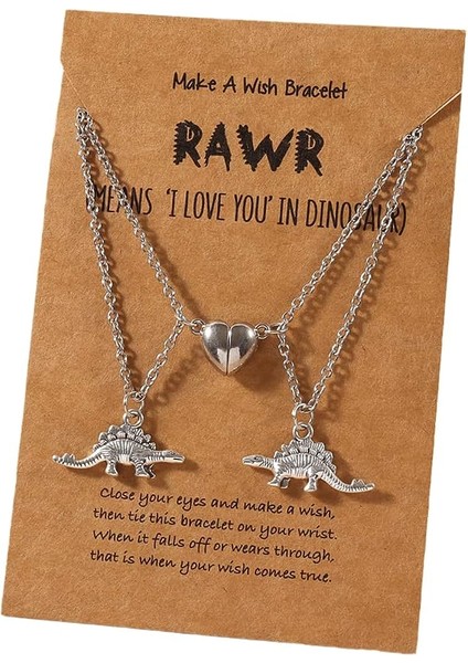 Manyetik Çiftler Kolye Seti Dostluk Dinozor Eşleştirme Charm Kolye Kolye T-Rex Dinozor Çiftler Için Sevimli Hayvan Lover Takı Sevgililer Günü Doğum Günü Hediyeleri (Yurt Dışından)