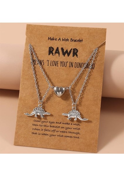 Manyetik Çiftler Kolye Seti Dostluk Dinozor Eşleştirme Charm Kolye Kolye T-Rex Dinozor Çiftler Için Sevimli Hayvan Lover Takı Sevgililer Günü Doğum Günü Hediyeleri (Yurt Dışından) fiyatları