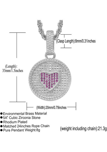 Hip Hop Cz Taş Kaplamalı Buzlu Out Kalp Desen Güneş Ay Kolye Kolye Erkekler Kadınlar Için Çift Severler Rapçi Takı (Yurt Dışından) modelleri