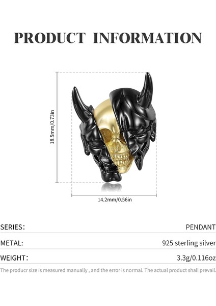 Erkekler Kadınlar Için Kafatası Kolye 925 Ayar Gümüş Siyah Altın Kafatası Gotik Punk Kolye Takı Için Unisex Çift Doğum Günü Yılbaşı Hediyeleri (Yurt Dışından) modelleri