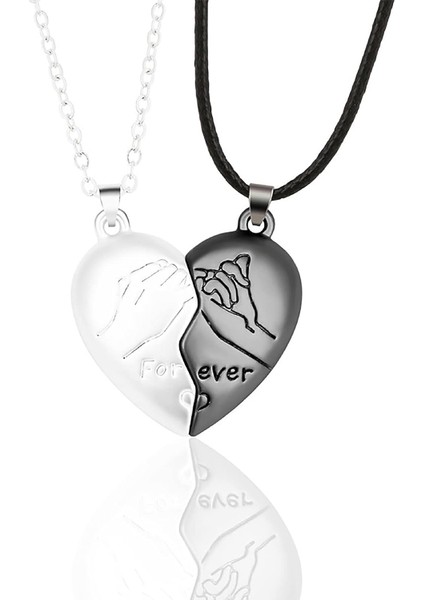 Eşleşen Çiftler Için Kolyeler, Pinky Promise Eşleşen Kolyeler, Çift Kalpli Kolye, Eşleşen Çift Kolyeleri, Eşleşen En Iyi Arkadaşlar Kolyesi (Yurt Dışından)