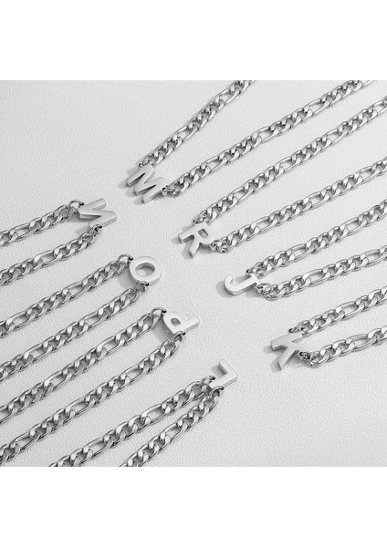 Ilk Az Figaro Zincir Kolye Erkekler Için Erkek Kadın Mektup Kolye Paslanmaz Çelik 6.5mm 18 + 2 Inç Takı Hediye Erkek Arkadaşı Koca Oğul (Yurt Dışından) indirimleri