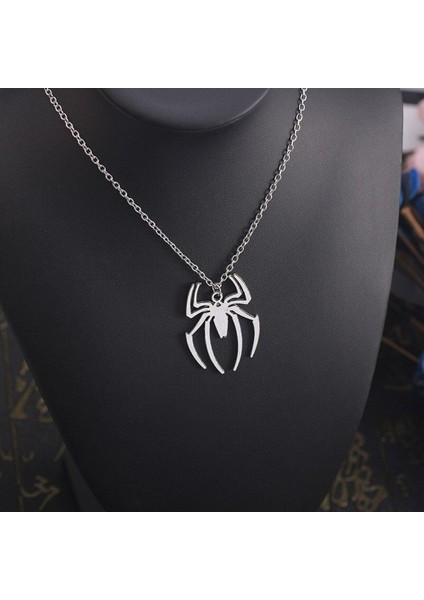 Yeni 2024 Moda Örümcek Cadılar Bayramı Kolye Yuvarlak Çapraz Zincir Erkek Kolye Gümüş Renk Boyun Zinciri Gotik Çift Streetwear Hediyeler Moda Aksesuarları Yaratıcı Hediye (Yurt Dışından)