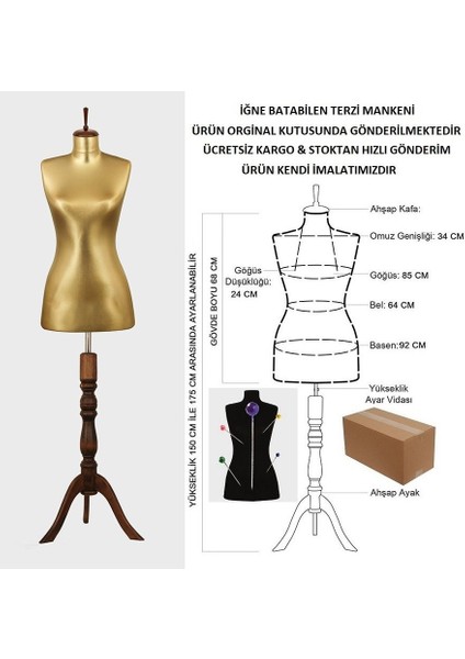 36 Beden Iğne Batabilen Terzi Mankeni fiyatları