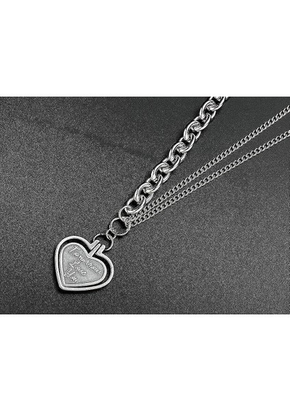 Çift Kolye Aşk Kalp Kolye Kolye Erkek Arkadaşı ve Kız Arkadaşı Aşıklar Takı Için Set (Yurt Dışından) modelleri