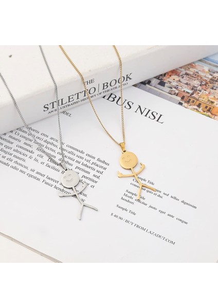 Komik Doodle Kolye Kişiselleştirilmiş Gülen Orta Parmak Kolye Kolye Benzersiz El Yapımı Paslanmaz Çelik Kolye Erkekler Kadınlar Için Uzun Mesafe Dostluk Takı Hediye (Yurt Dışından) modelleri