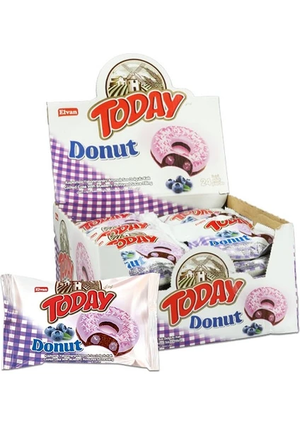 Today Donut Kek Yabanmersinli 35GR. 24 Adet (1 Kutu)