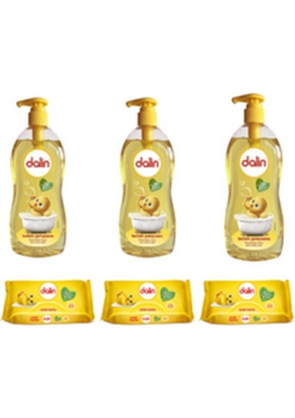 Bebek Şampuanı Klasik 700 ml 3 Adet + Dalin Islak Havlu 3X56 Yaprak
